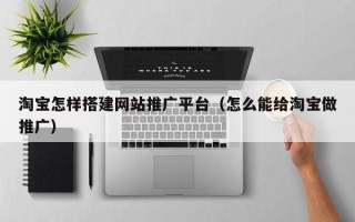 安顺淘宝怎样搭建网站推广平台（怎么能给淘宝做推广）