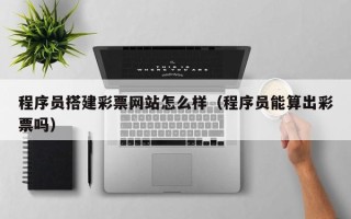 安顺程序员搭建彩票网站怎么样（程序员能算出彩票吗）